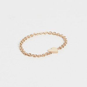Zoë Chicco Itty Bitty 14K Yellow Gold Heart Chain Ring